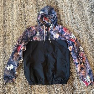 ( 3 for $18) Mens Wind breaker Floral/Black M